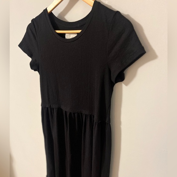 Anthropologie Saturday Sunday Tiered Textured Midi Dress Black - Picture 2 of 9
